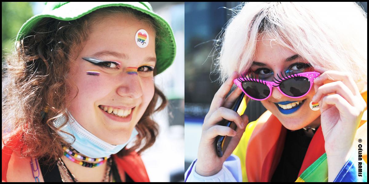 Portraits de militantes lors de la Marche des Fiertés