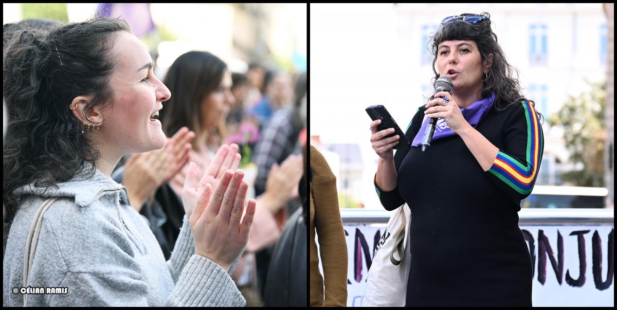 Prises de parole des militantes et victimes de VSS lors du rassemblement en soutien à Gisèle Pelicot